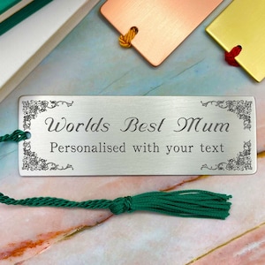 Personalizado para mamá, regalo del día de las madres, marcador de mamás, regalo personalizado para el cumpleaños de mamás, marcador de plata para ella, regalos personalizados para mamá