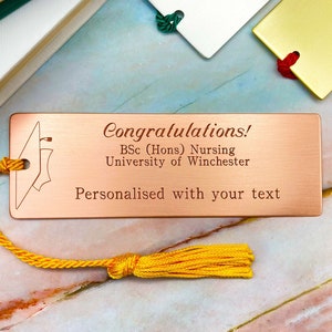 Gepersonaliseerd afstudeercadeau voor mannen, afstudeerbladwijzer, afstudeercadeaus voor hem, afstuderen echtgenoot, afstuderen zoon, afstuderen op maat