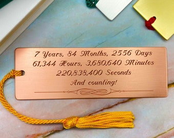 7th anniversary gift for men copper anniversary gift copper bookmark personalised gift personalized gifts for men copper gift for him custom