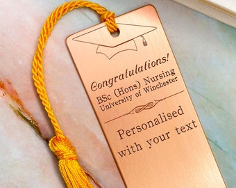 Personalised graduation gift for men, graduation bookmark, graduation gifts for him, husband graduation, son graduation, custom graduation