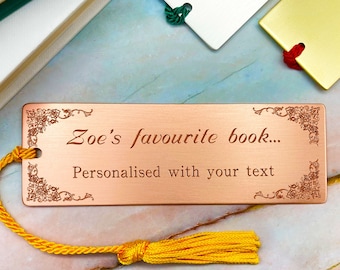 Personalised gift, copper bookmark, custom bookmark, metal bookmark, engraved bookmark, personalised bookmark gifts for daughter mens gifts