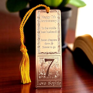 7 year anniversary bookmark copper anniversary gift unique copper gift engraved copper bookmark personalised copper gift engraved bookmark