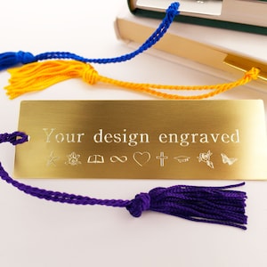 Personalised brass bookmark, custom bookmark, engraved bookmark, personalised gift, gold bookmark, gold anniversary gift, bookworm gift