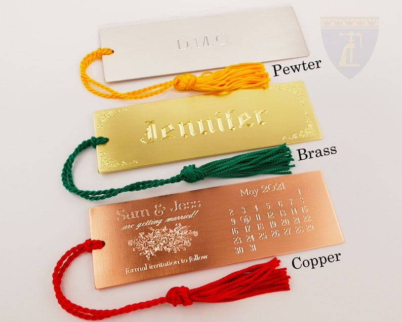 Handmade engraved copper bookmark custom engraved coordinates Etsy