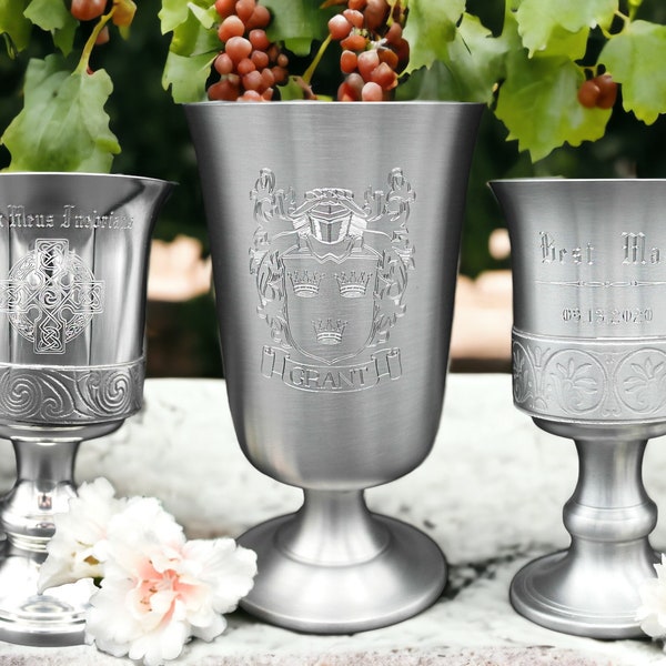 Pewter chalice personalised gift custom engraved chalice gift english pewter chalice antique finish customised present silver chalice
