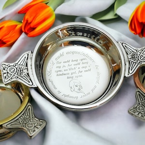 Scottish tradition quaich engraved traditional whisky cup personalised scottish brandy traditional scottish drinking bowl engraved quaich