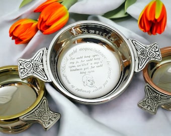 Scottish tradition quaich engraved traditional whisky cup personalised scottish brandy traditional scottish drinking bowl engraved quaich