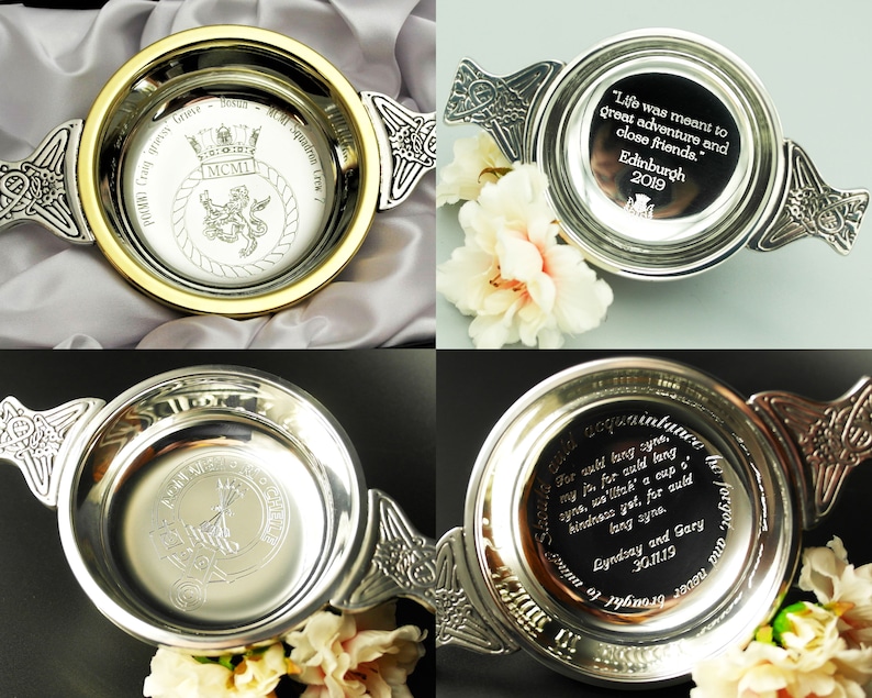 Ceremonial Toasting Cup Quaich Custom Engraved Scottish Whisky Etsy