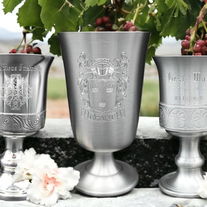 Gothic chalice gothic wine goblet engraved gothic cup pewter engraved chalice gothic goblet victorian old romantic gift embossed band detail