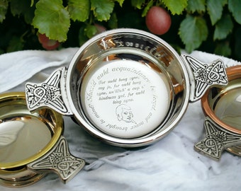 Engraved loving cup english pewter quaich personalised gift custom engraved gift loving cup gift for her gift for him scottish gifts