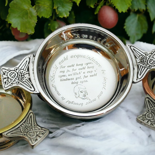 Engraved loving cup english pewter quaich personalised gift custom engraved gift loving cup gift for her gift for him scottish gifts