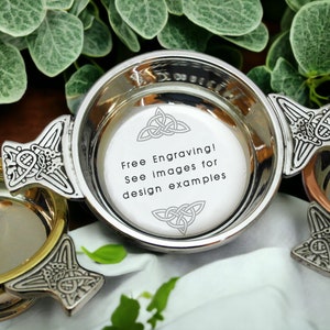 Engraved Personalized Pewter Wedding Quaich - Customized Gift for the Couple - Free Engraving - Friendly Service