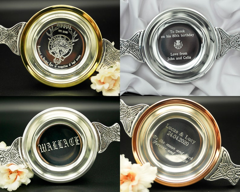 Scottish tradition quaich engraved traditional whisky cup Etsy