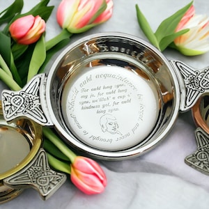 Celtic wedding gift engraved quaich personalised quaich wedding traditional celtic wedding quaich customised engraved celtic quaich