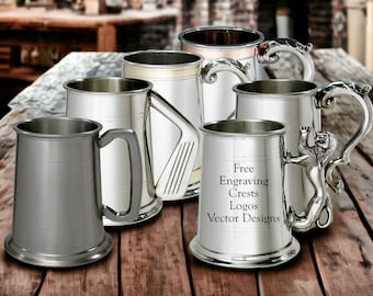 Groomsmen tankard gift custom engraved pewter tankard gift for him wedding favour beer stein beer mug personalised gift customised present