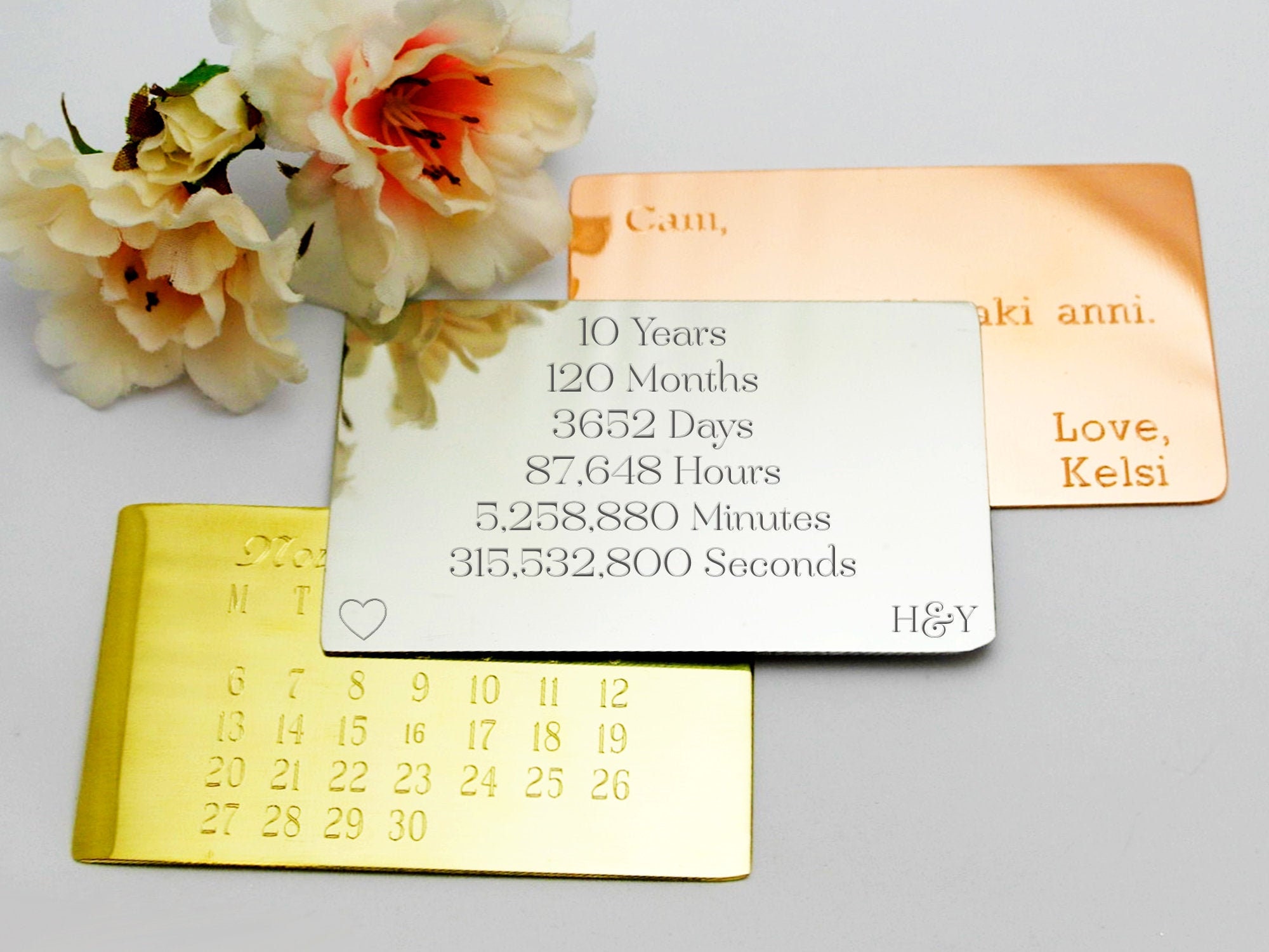 Tin wedding anniversary gift custom engraved gift for tin Etsy