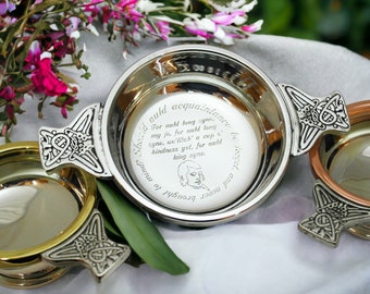 Engraved Christening quaich custom engraved quaich personalised christening gift engraved baptism quaich Scottish christening Baby quaich