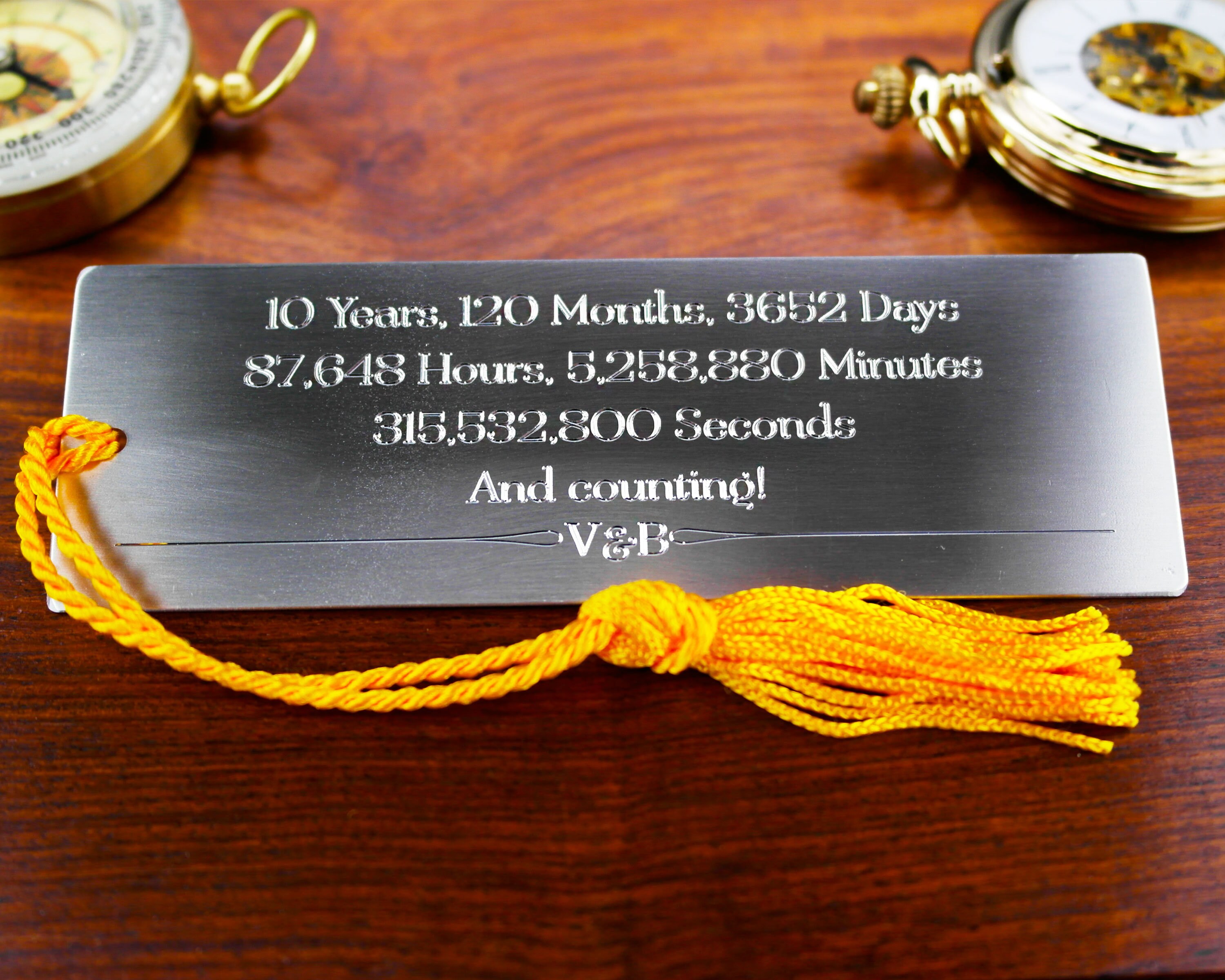 Tin anniversary gift for him engraved bookmark for 10th Etsy