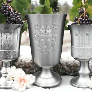 Kells celtic gift engraved goblet gift personalised gift for him gift for her custom engraved kells gift celtic design kells pewter goblet