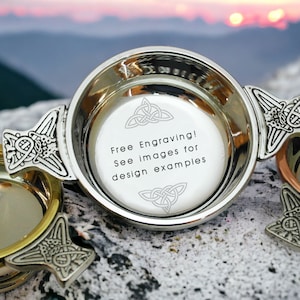 Personalised Celtic Quaich - Free engraving - Scottish wedding Quaich - Handmade Quaich