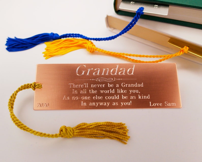 Copper bookmark for Grandparents Day engraved bookmark Etsy