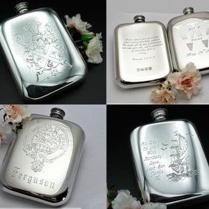 English Pewter Rounded Kidney Hip Flask Personalised flask Gift Engraved Hip Flask Pewter Hip flask custom hip flask pewter pocket flask image 6