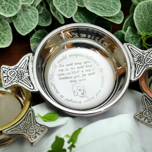 Engraved personalised pewter quaich wedding gift custom engraved gift customised quaich personalised wedding quaich gift for the couple