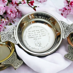Personalized Engraved Quaich - Engraved Quaich Gift in English Pewter for wedding