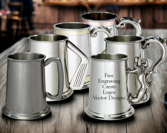 Custom engraved gift for groomsmen beer stein pewter tankard gift for him wedding favour personalised gift customised present beer mug