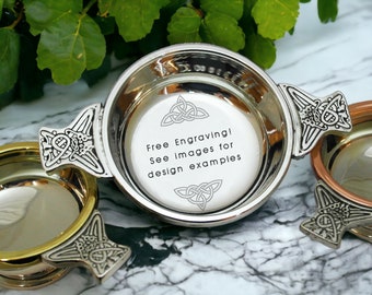 Personalised Scottish Quaich - Celtic Wedding Gift - Free engraving
