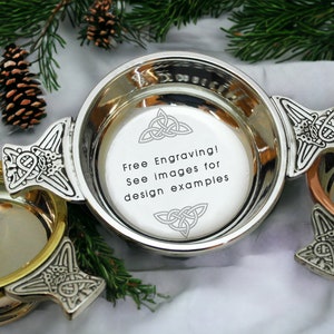 Handmade Pewter Quaich - Engraved Quaich - Personalised Quaich - Free engraving
