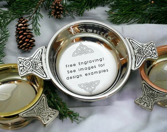 Handmade Pewter Quaich - Engraved Quaich - Personalised Quaich - Free engraving