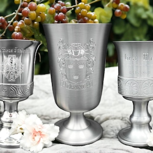 Middle Ages inspired pewter goblet engraved chalice engraved goblet renaissance gift personalised chalice custom engraved middle age goblet
