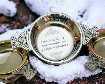 Quaich de casamento personalizado com gravação - Presente de casamento escocês - Gravação gratuita