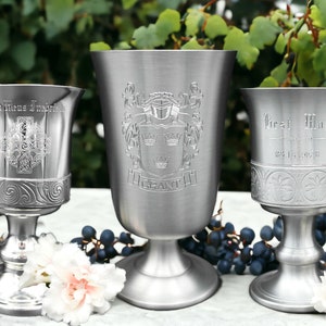 Medieval chalice custom engraved pewter chalice renaissance personalised gift renaissance replica chalice medieval customised gift engraved
