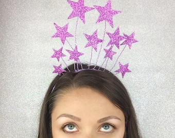 Star Crown, New Year's Headpiece Pink, Silver, Christmas, Kids Headband by ENNA