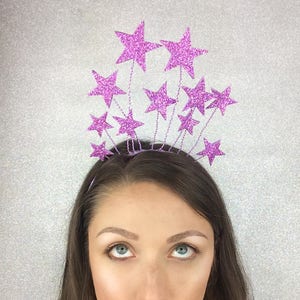 Star Crown, New Year's Headpiece Pink, Silver, Christmas, Kids Headband by ENNA image 1