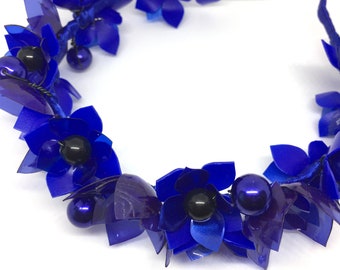 Royal Blue Fascinator, Floral Headpiece, Wedding Hair Accessory, Bridal Accessory, Bridesmaid by ENNA Jewellery