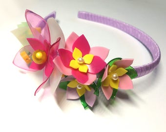 Kids Headband, Child Headpiece, Baby Flower Tiara, Floral Crown