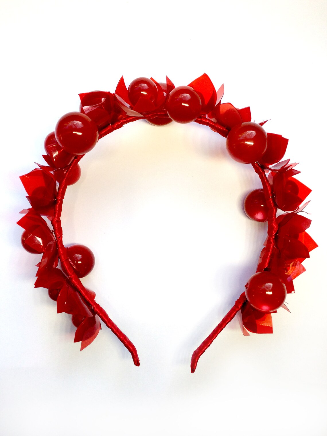 Red Fascinator Hair Accessory Wedding Statement Tiara Etsy