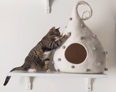 Cat cave, desinger cat cave, cat cave white, personslized cat cave, felt pet cave, cat cacoon, wool cat cave, pet bed, small dog cave, house