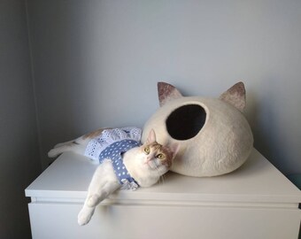 Chat Grotte Feutre Niche Pour Chats Lit Pour Chat Maison Etsy