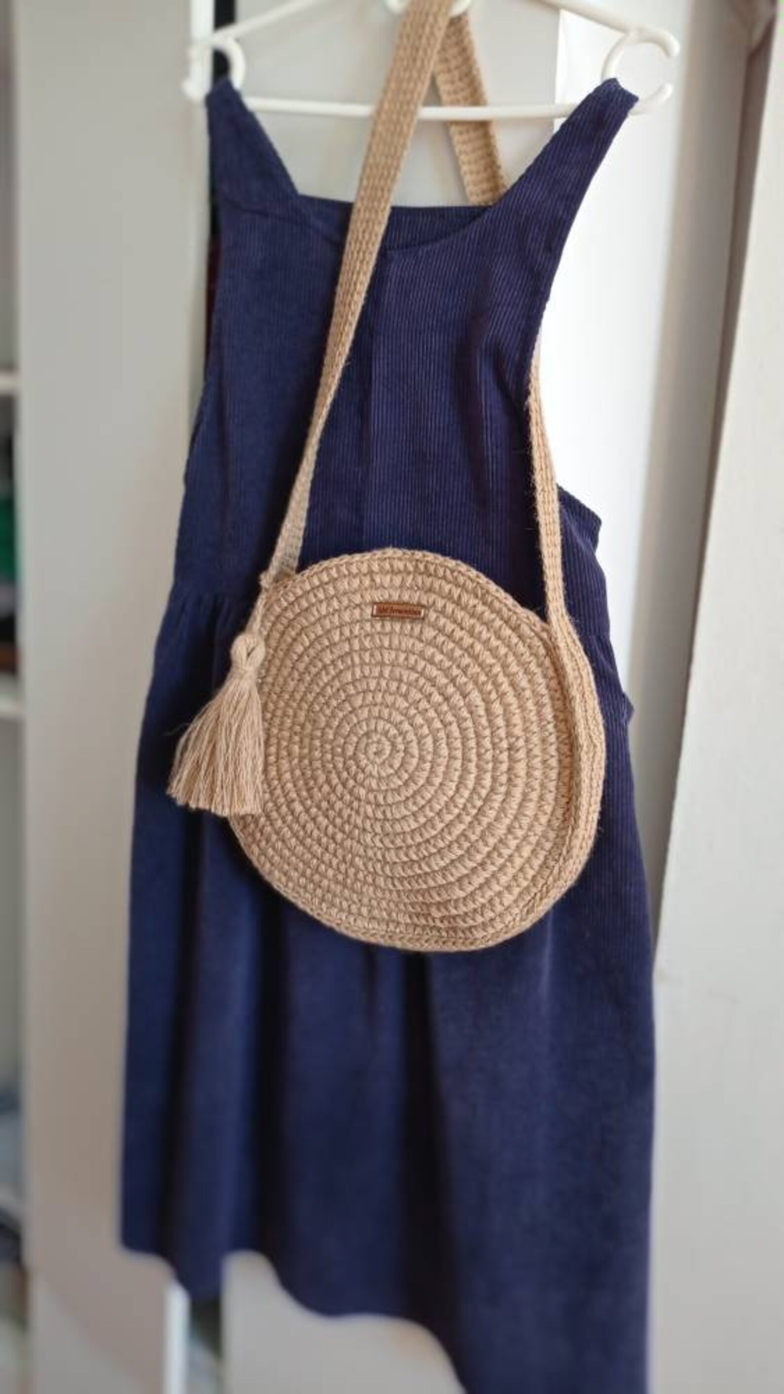 Jute Handbag Boho Round Jute Bag Crochet Jute Bag Etsy