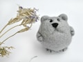 Felt toy for cat, toy bear felt, cat toys, handmade pet toy, grey wool bear, organic cat toy, little bear, cat owner gift, ball for cat, dog