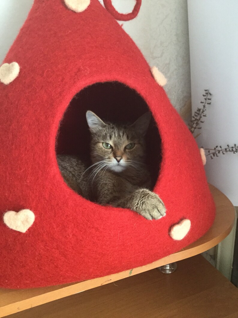 Felt Cat Cave Cat Furniture Cat House Cat Bed Pet Bed Pet Etsy