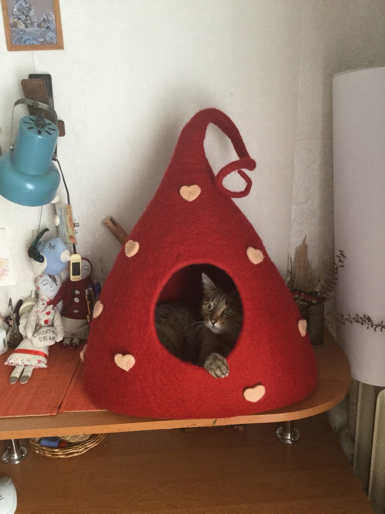 Felt Cat Cave Cat Furniture Cat House Cat Bed Pet Bed Pet Etsy