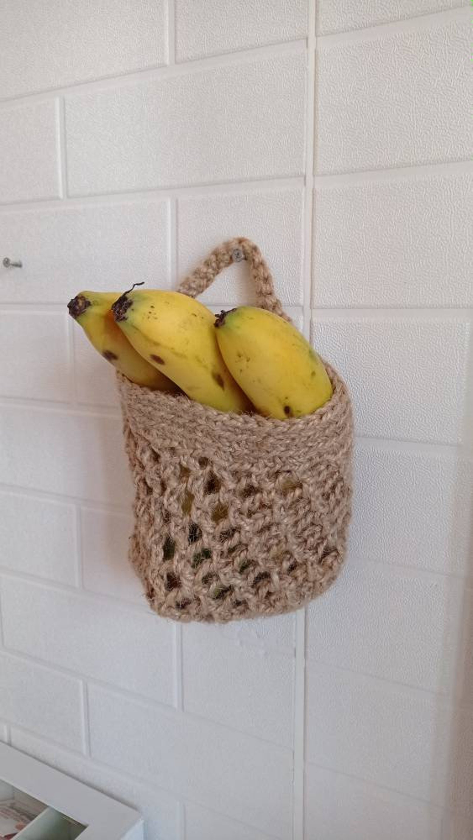 Hanging Mesh Basket Jute Hanging Wall Baskets Storage Etsy