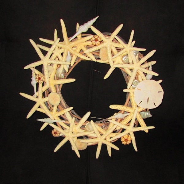 Natural Starfish Wreath, all natural white finger starfish