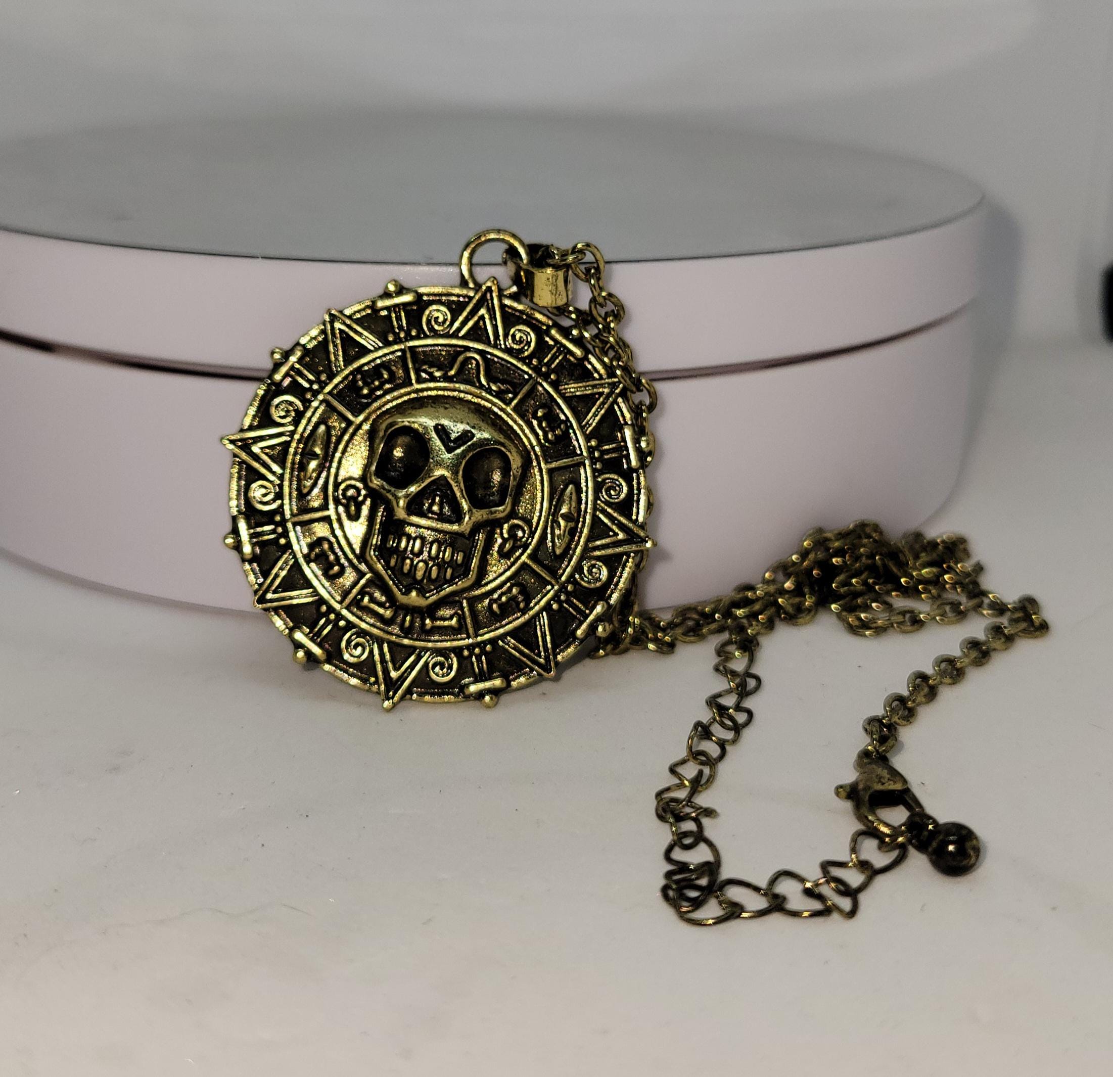 NEW STYLE, Elizabeth Swann's gold medallion, movie prop, aztec gold, cursed gold, pirates of the caribbean