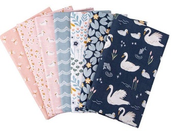 Little Swan 1-Yard Bundle Navy - A Total of 7 Yards  by Sandra Nygård-Parthoens